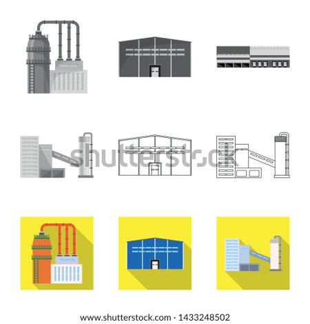 Isolated object of production and structure logo. Collection of production and technology stock vector illustration.