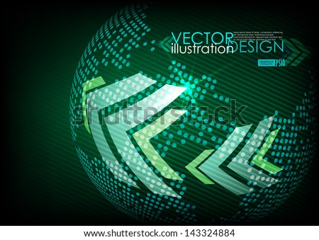 Arrow green background with place for your text. Vector illustration. Eps 10.