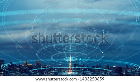 City and communication network concept. Royalty-Free Stock Photo #1433250659