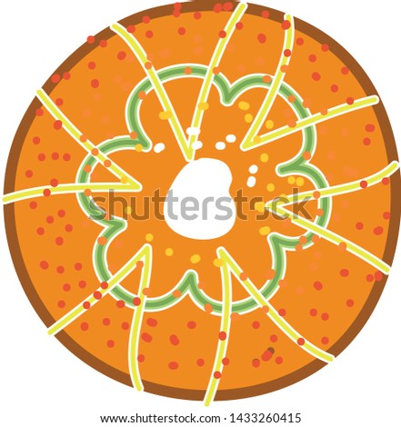 Donut vector illustration 3D Colorful sweet donut