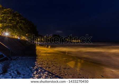 Kung wiman beach in night time at Chanthaburi, Thailand