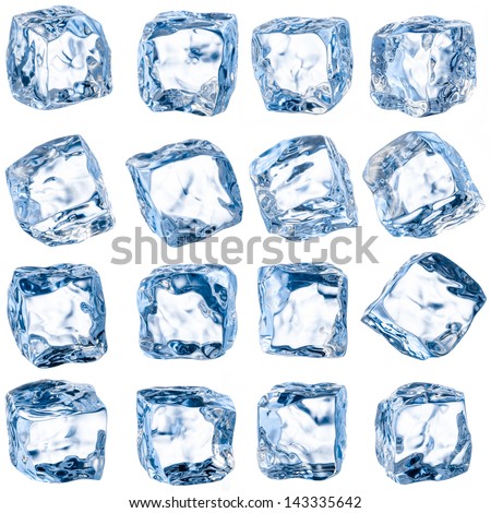 Cubes of ice on a white background. With clipping path Royalty-Free Stock Photo #143335642