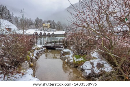 Scenery around Schoenau am Koenigssee in Bavaria at winter time Royalty-Free Stock Photo #1433358995