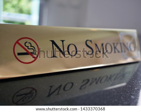 Signs of non smoking in the hotel.