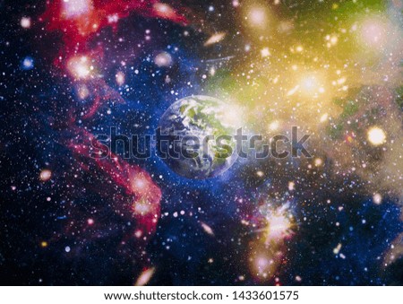 Beautiful night sky, star in the space. Collage on space, science and education items. Elements of this image furnished by NASA.