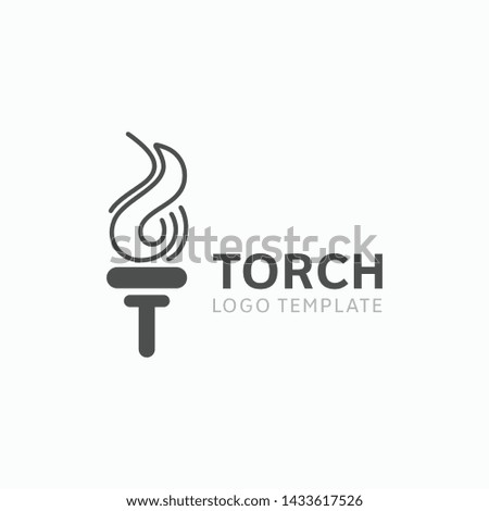 Modern torch and fire logo or icon design. Vector illustration