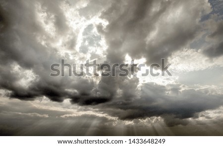 Beautiful storm sky with clouds, apocalypse, thunder, tornado
