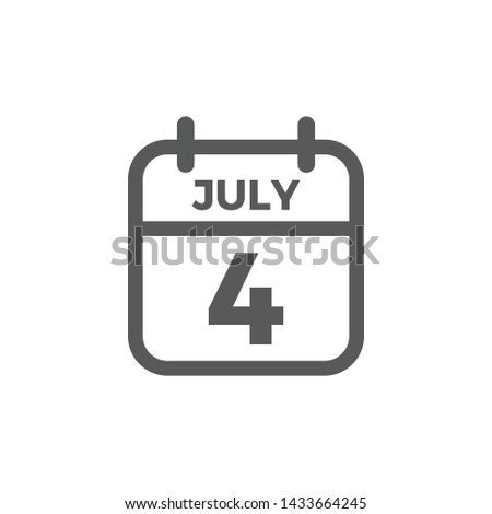 Modern Fourth Of July United States Independence Day Celebration Flag Calendar Icon Blue and Red Grey Color For Personal and all Business Company with High end Look