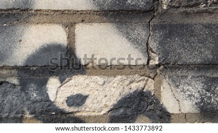 texture and background of old and white bricks wall