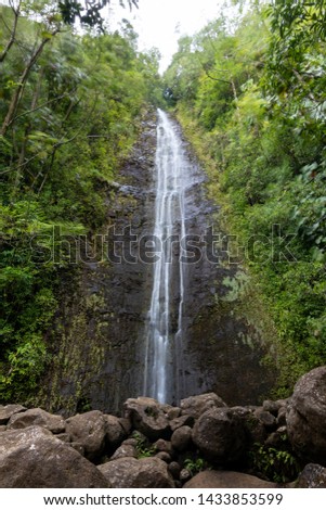 Manoa Falls Waterfall, Lyon Arboretum, Oahu, Hawaii, United States of America