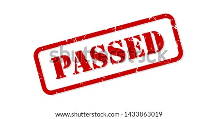 Passed red rubber stamp vector isolated