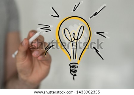 idea lamp concept in hand