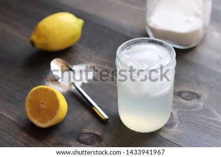 Fresh Squeezed Lemonade on Black Wooden Table