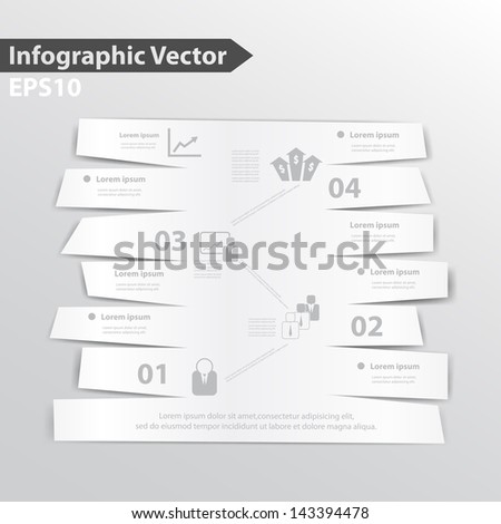  Vector paper design for workflow layout, diagram, number options, web design, infographics