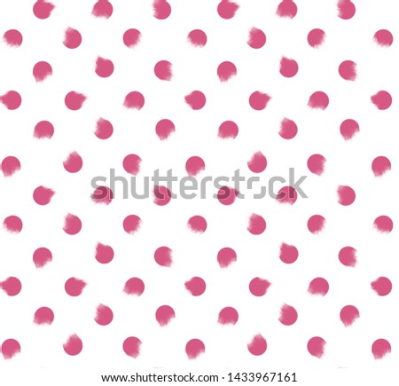 Cute seamless modern geometric pattern with confetti polka dots in red, black and pink on white. Pretty, scandinavian style background for birthday, textiles, cards, gift wrapping paper, wallpapers