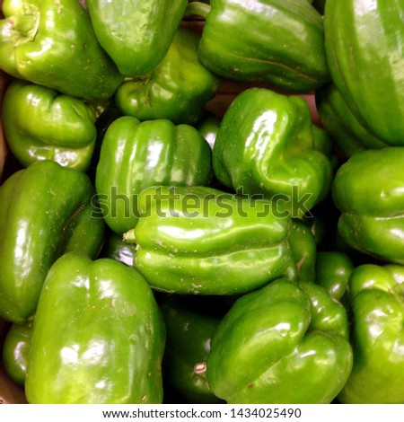 Macro Photo food vegetable green  bell peppers. Texture background fresh big green  pepper color. Product Image Vegetable Pepper