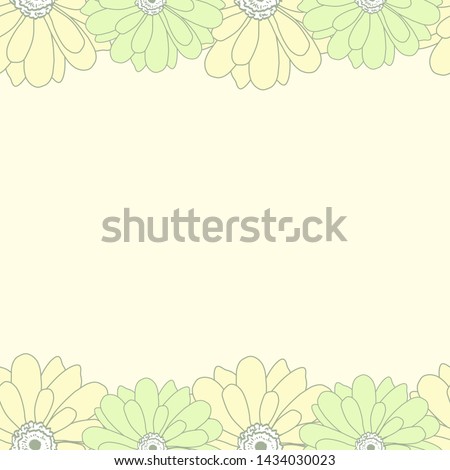 Seamless floral pattern. Drawing by hand. Chamomiles on a yellow background, for the design of textiles, wallpapers, cards. Vector drawing. Swatches included