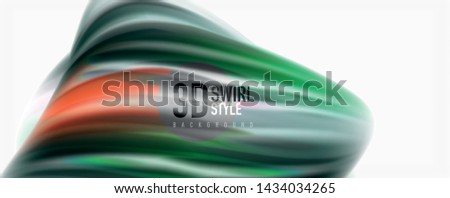 Modern techno Fluid color flow on white colorful poste. Vector art for your design