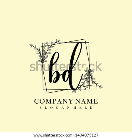 BD Initial beauty floral logo template