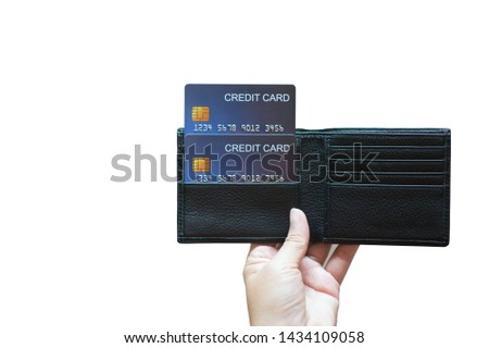 Woman opened many wallet and Credit cards.
