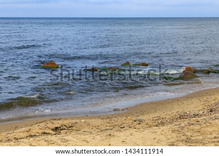 Beautiful landscape of the Baltic Sea coast with sandy beach.