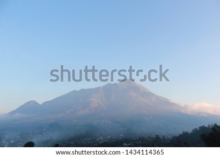 picture is view of the merapi mountain landscape took from merapi garden some of tourims place in boyolali, central java, indonesia.  