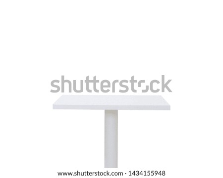 Empty top of  table on white background. For product display
