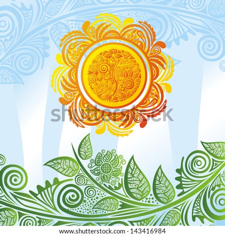 Sun nature pattern background illustration