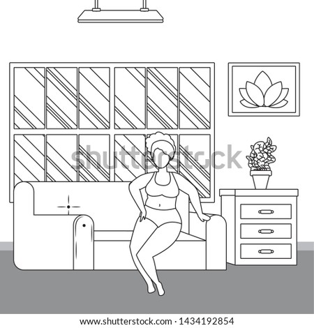 Woman avatar in couch design