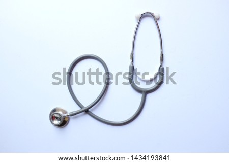 close up and copy space Stethoscope on white background.