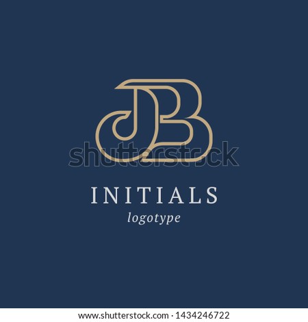 Letter B vector logo. Vintage Insignia and Logotype. Business sign, identity, label, badge initials. Monogram design elements, graceful template. Calligraphic elegant logo design.