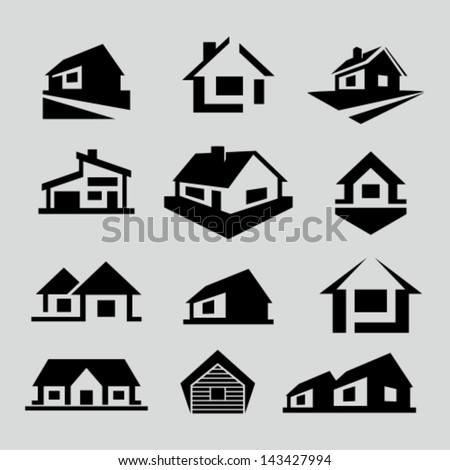 Vector house silhouette icons