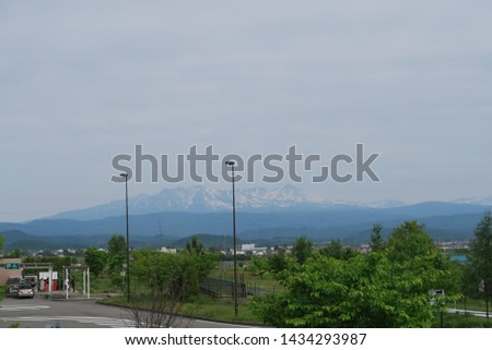 Landscape of the roadside in the countryside of Hokkaido, Japan