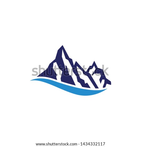 Mountain icon logo template design