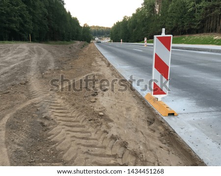 Road construction site repair work
