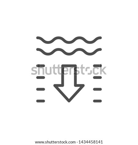 Water depth line outline icon Royalty-Free Stock Photo #1434458141