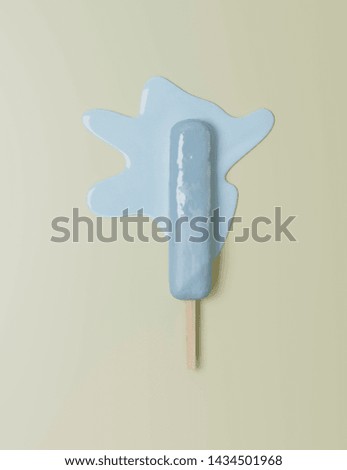 Poster with melted ice cream under the spotlights