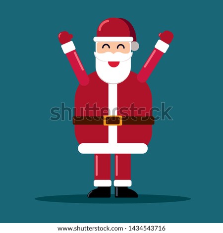 Happy Santa Claus Flat Design Character, Merry Christmas
