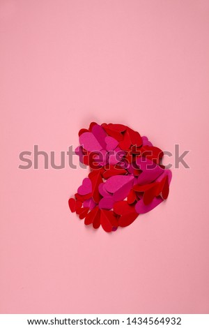 Rose paper cut love heart for Valentine's day or any other Love invitation cards, White paper cut love heart - Image