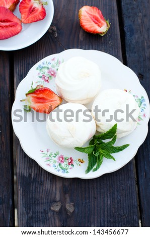 Strawberry marshmallow. Selective focus