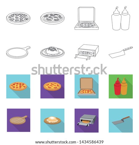 Vector design of pizza and food sign. Collection of pizza and italy vector icon for stock.