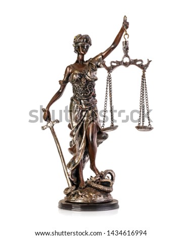 The Statue of Justice - lady justice or Iustitia / Justitia the Roman goddess of Justice Royalty-Free Stock Photo #1434616994