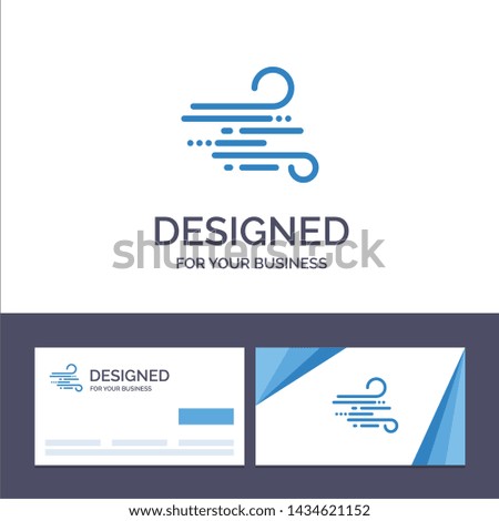 Creative Business Card and Logo template Blow, Weather, Wind, Spring Vector Illustration