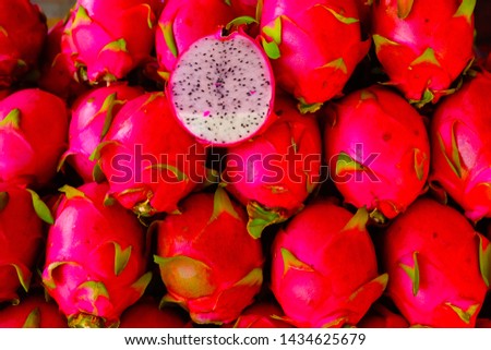 asian dragon fruit in the market