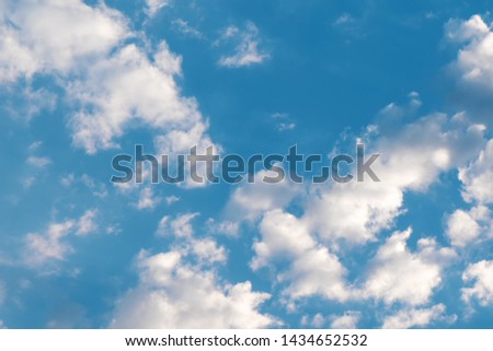 Blue sky and white clouds. Sunny day