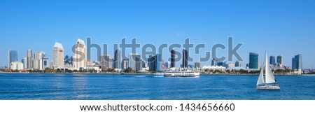Panoramic View Of Downtown San Diego, California, USA
