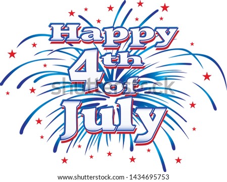 Fourth of July Fireworks Clip Art Design