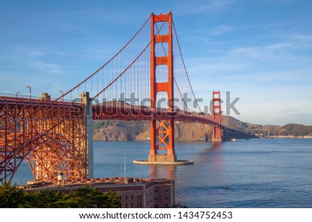 View of the Golden Gate Bridge is landmark and most famous at San Francisco, California, USA.