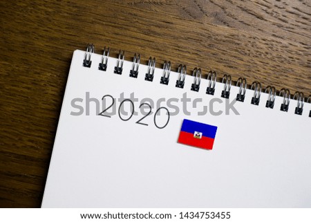 Flag of Haiti on 2020 letters