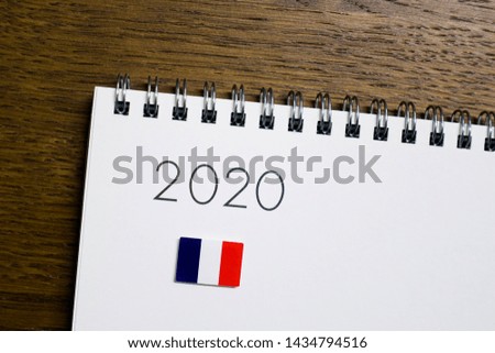 Flag of France on 2020 letters